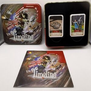 Timeline Americana Card Game 110 Card Expansion History Trivia Tin Complete